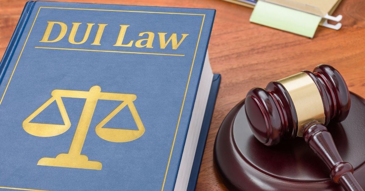 a low book with a gavel dui law