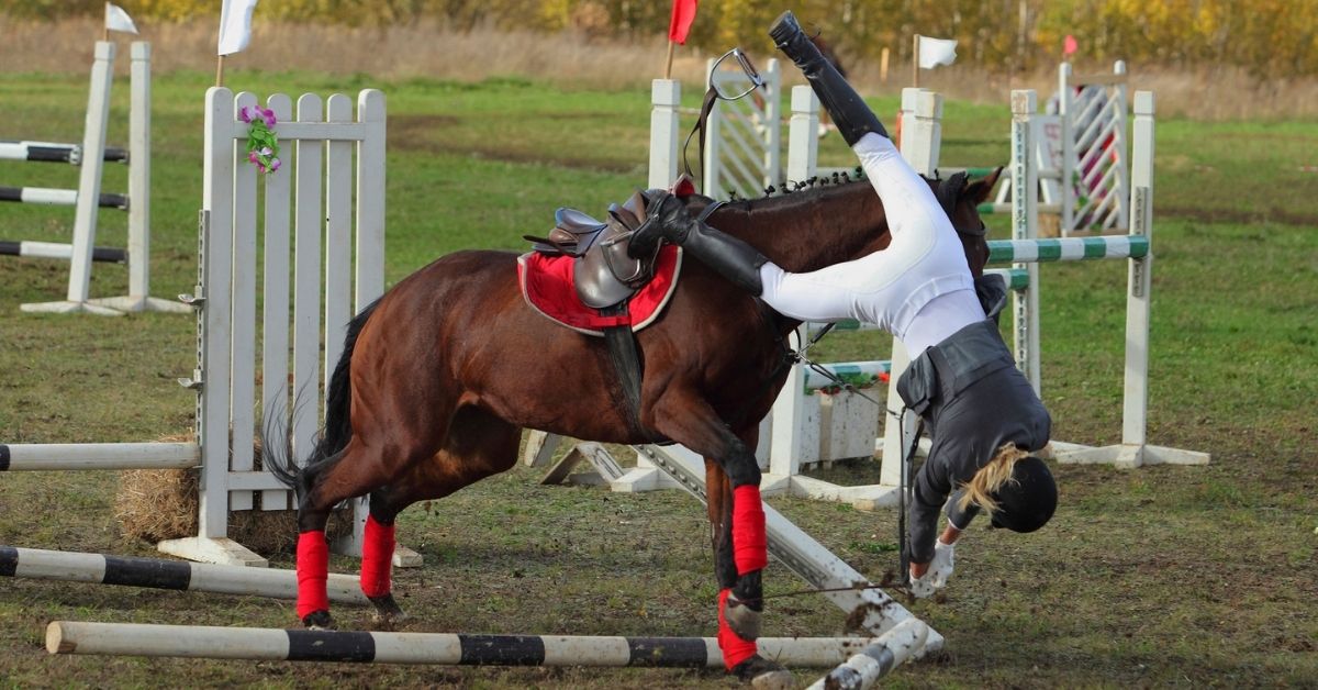 a crash in show jumping
