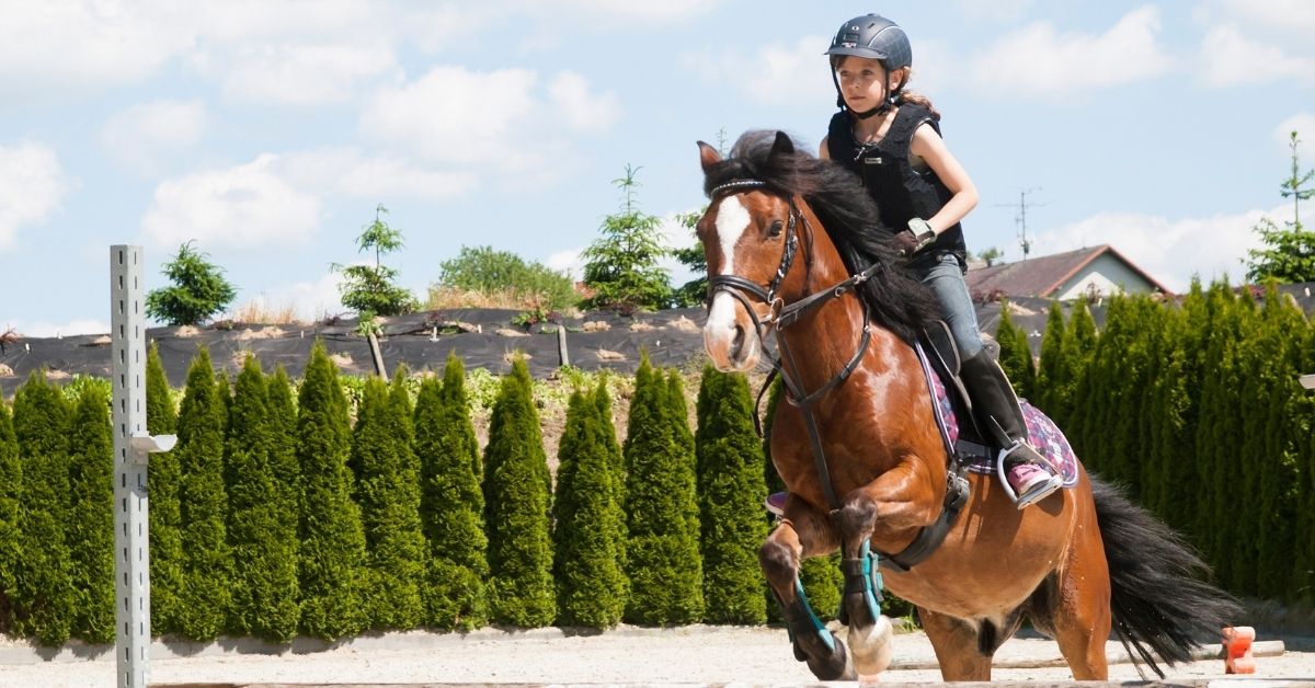 girl practising horse riding