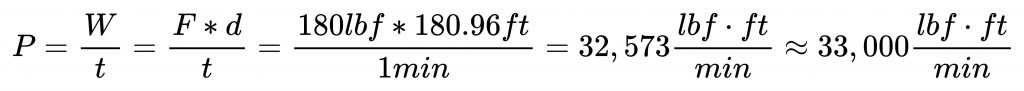 mechanical horsepower calculation formula